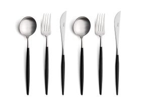 【クチポール/Cutipol / GOODS】 GOA Cutlery Set / ゴア ディナー6本セット(ブラック × シルバー)人気、トレンドファッション・服の通販 founy(ファニー) シルバー Silver シンプル Simple テーブル Table フォルム Form モダン Modern 送料無料 Free Shipping |ID:prp329100004083746