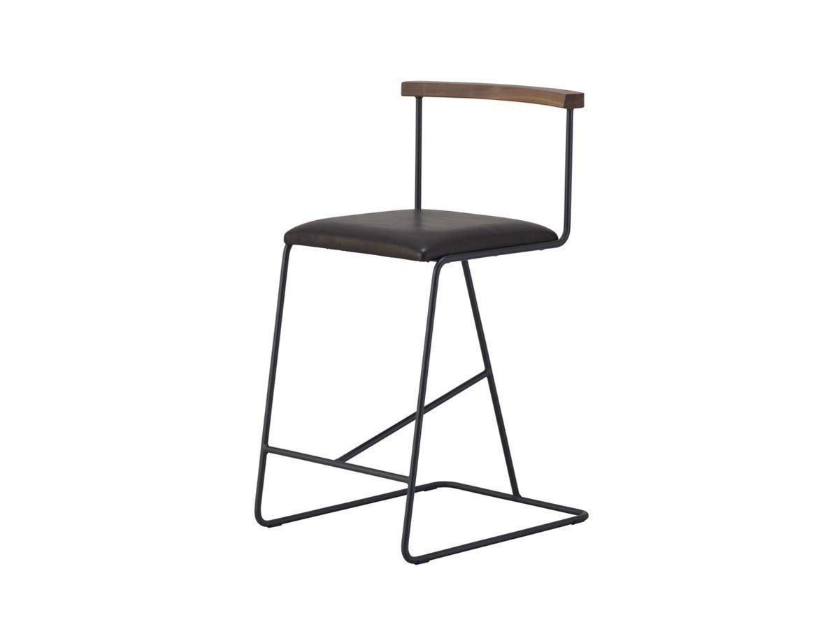 【杉山製作所/Sugiyama Seisakusho / GOODS】のcolonna counter chair / コロンナ カウンターチェア 座面高57cm インテリア・キッズ・メンズ・レディースファッション・服の通販 founy(ファニー) 　送料無料　Free Shipping　ウッド　Wooden Design　フレーム　Frame, Outline　ホーム・キャンプ・アウトドア・お取り寄せ　Home Living / Home & Lifestyle / Camping Gear / Outdoor Camping　家具・インテリア　Home Furniture & Interior. Stylish & Functional Living Spaces　チェア・椅子　Seating & Chairs　カウンターチェア・ハイチェア　Bar Stools / High Stools　張地:AGBL エージングレザー黒(Bランク)、ウッド:ウォールナット、フレームサンドブラック|ID: prp329100004115013 ipo3291000000034656924
