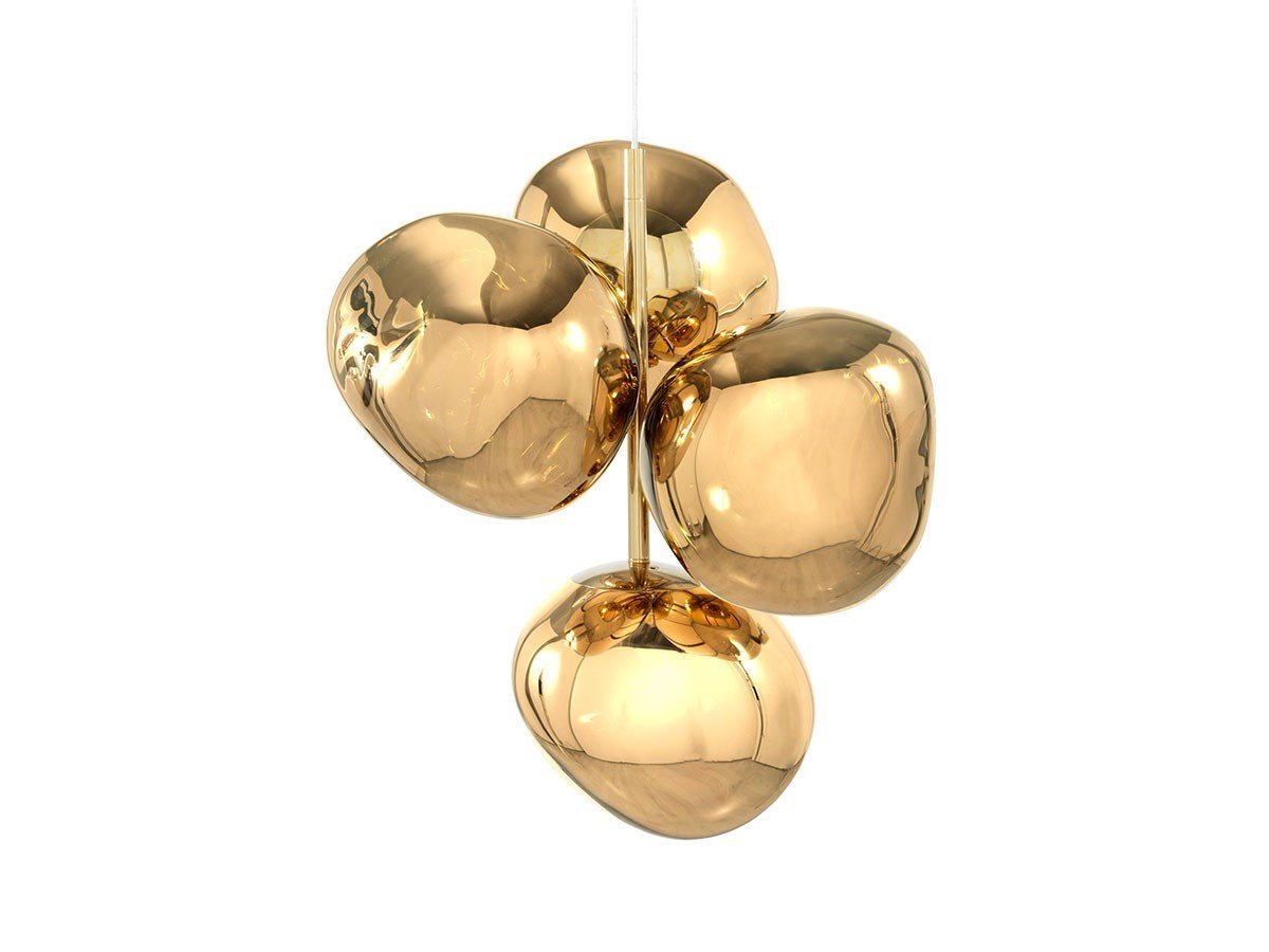 【トム ディクソン/Tom Dixon / GOODS】のMelt Mini Chandelier / メルト ミニ シャンデリア インテリア・キッズ・メンズ・レディースファッション・服の通販 founy(ファニー) 　送料無料　Free Shipping　ガラス　Glass　コレクション　Collection　コンパクト　Compact　ハンド　Hand　ホーム・キャンプ・アウトドア・お取り寄せ　Home,Garden,Outdoor,Camping Gear　家具・インテリア　Furniture　ライト・照明　Lighting & Light Fixtures　シャンデリア　Chandelier　ゴールド(消灯時)|ID: prp329100004141490 ipo3291000000028426402