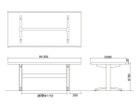 【フライミー ヴェール/FLYMEe vert / GOODS】のDINING TABLE / ダイニングテーブル #117323 「幅185cm」寸法図|ID:prp329100004157766