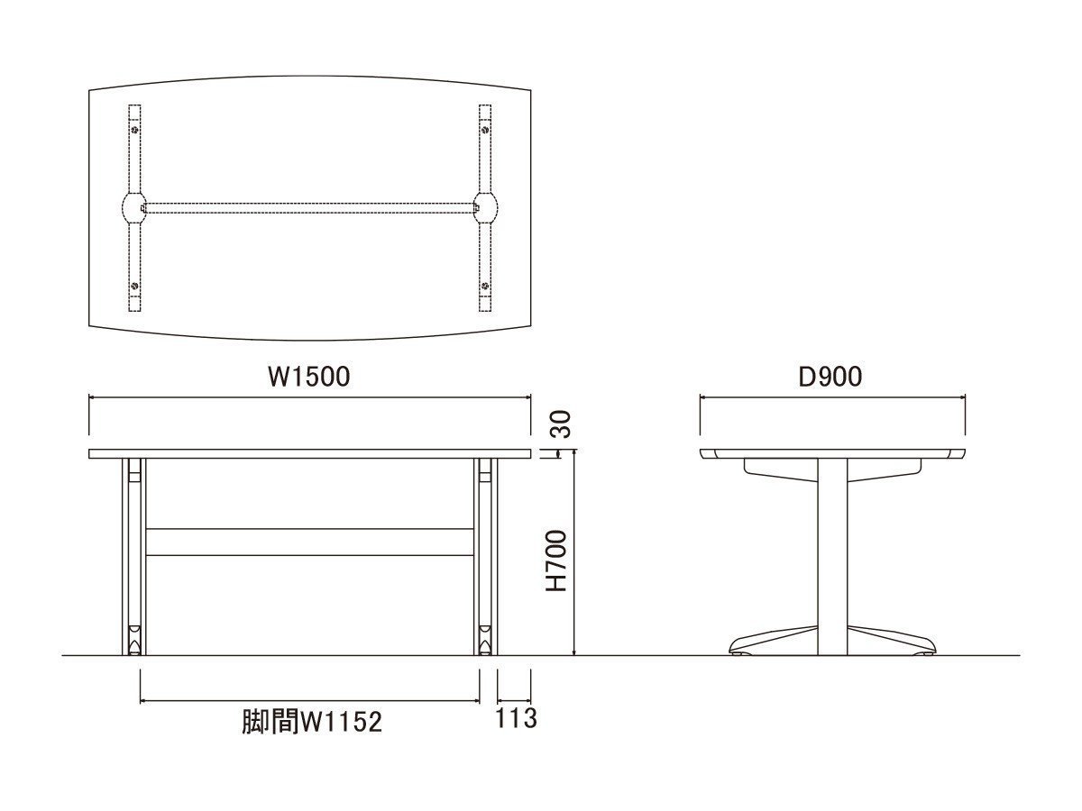 【フライミー ヴェール/FLYMEe vert / GOODS】のDINING TABLE / ダイニングテーブル #117282 インテリア・キッズ・メンズ・レディースファッション・服の通販 founy(ファニー) 　テーブル　Table　ホーム・キャンプ・アウトドア・お取り寄せ　Home,Garden,Outdoor,Camping Gear　家具・インテリア　Furniture　テーブル　Table　ダイニングテーブル　Dining Table　「幅150cm」寸法図|ID: prp329100004157768 ipo3291000000028667512