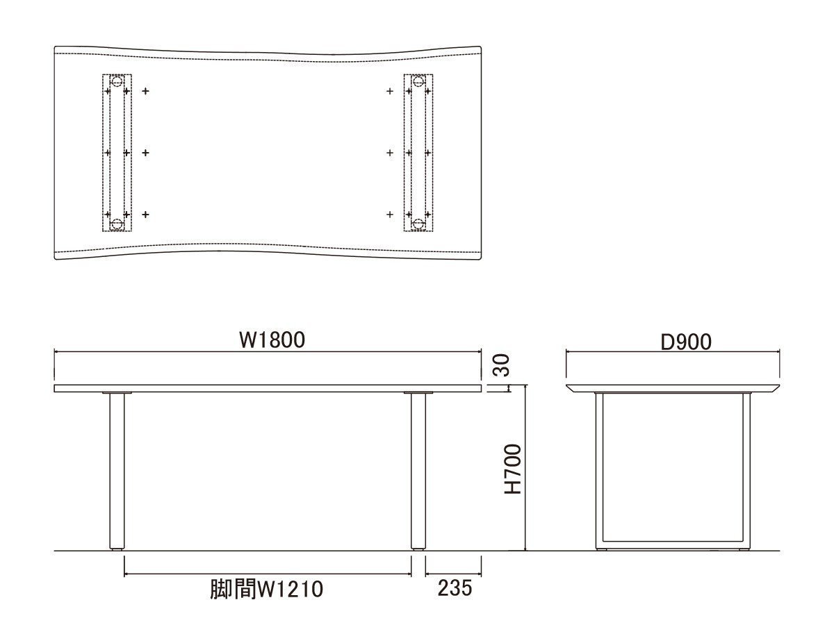 【フライミー ヴェール/FLYMEe vert / GOODS】のDINING TABLE / ダイニングテーブル #117225 インテリア・キッズ・メンズ・レディースファッション・服の通販 founy(ファニー) 　テーブル　Table　モダン　Modern　ホーム・キャンプ・アウトドア・お取り寄せ　Home,Garden,Outdoor,Camping Gear　家具・インテリア　Furniture　テーブル　Table　ダイニングテーブル　Dining Table　「幅180cm」寸法図|ID: prp329100004157774 ipo3291000000028667550