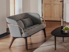 【ステラワークス/Stellar Works / GOODS】のUtility Lounge Chair Two Seater Full Back / ユーティリティ ラウンジチェア 2シーター フルバック 張地:スティールカットトリオ 124(ファブリック A)、脚部:オーク(ダークブラウン)|ID:prp329100004209020