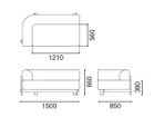 【カリモクニュースタンダード/KARIMOKU NEW STANDARD / GOODS】のELEPHANT SOFA 2-SEATER CORNER / エレファントソファー 2人掛 コーナー 人気、トレンドファッション・服の通販 founy(ファニー) エレガント 上品 Elegant クッション Cushion コンパクト Compact シンプル Simple フォルム Form フォーム Form フレーム Flame ホーム・キャンプ・アウトドア・お取り寄せ Home,Garden,Outdoor,Camping Gear 家具・インテリア Furniture ソファー Sofa thumbnail 「右肘」寸法図|ID: prp329100004214091 ipo3291000000029225825