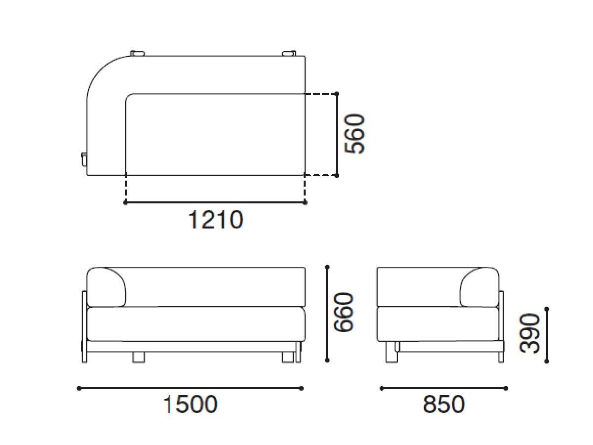 【カリモクニュースタンダード/KARIMOKU NEW STANDARD / GOODS】のELEPHANT SOFA 2-SEATER CORNER / エレファントソファー 2人掛 コーナー インテリア・キッズ・メンズ・レディースファッション・服の通販 founy(ファニー) 　エレガント 上品　Elegant　クッション　Cushion　コンパクト　Compact　シンプル　Simple　フォルム　Form　フォーム　Form　フレーム　Flame　ホーム・キャンプ・アウトドア・お取り寄せ　Home,Garden,Outdoor,Camping Gear　家具・インテリア　Furniture　ソファー　Sofa　「右肘」寸法図|ID: prp329100004214091 ipo3291000000029225825