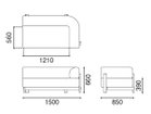 【カリモクニュースタンダード/KARIMOKU NEW STANDARD / GOODS】のELEPHANT SOFA 2-SEATER CORNER / エレファントソファー 2人掛 コーナー 人気、トレンドファッション・服の通販 founy(ファニー) エレガント 上品 Elegant クッション Cushion コンパクト Compact シンプル Simple フォルム Form フォーム Form フレーム Flame ホーム・キャンプ・アウトドア・お取り寄せ Home,Garden,Outdoor,Camping Gear 家具・インテリア Furniture ソファー Sofa thumbnail 「左肘」寸法図|ID: prp329100004214091 ipo3291000000029225826