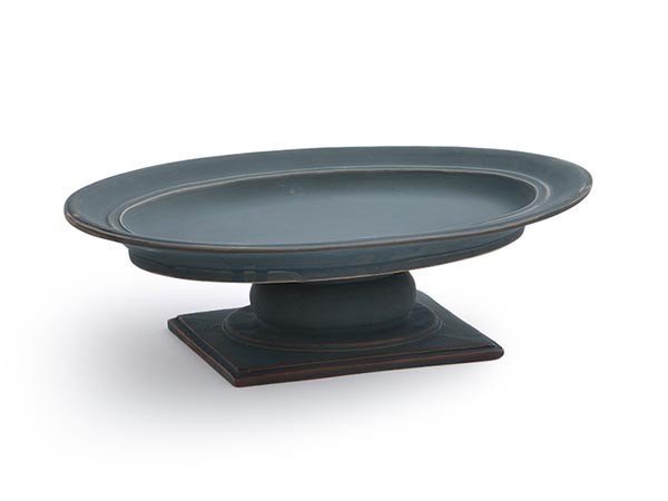 【ミシンポタリークリエーション/MISHIM POTTERY CREATION / GOODS】のStiLL oval plate + stand / スティル オーバルプレート + スタンド(藍墨茶) 人気、トレンドファッション・服の通販 founy(ファニー) 　アクセサリー　Accessories　アンティーク　Antique　オーバル　Oval　スタンド　Stand　皿　Dish　テーブル　Table　デザート　Dessert　ハンド　Hand　プレート　Plate　送料無料　Free Shipping　 other-1|ID: prp329100004239722 ipo3291000000029398444