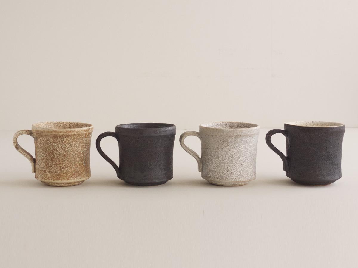 【ミシンポタリークリエーション/MISHIM POTTERY CREATION / GOODS】のfractal mug sabi / フラクタル マグ(サビ) インテリア・キッズ・メンズ・レディースファッション・服の通販 founy(ファニー) 　クラシカル　Classical　コレクション　Collection　シェイプ　Shape　シンプル　Simple　テーブル　Table　左から:sabi / サビ(本商品)、susu / スス、hibi / ヒビ、susu + hibi|ID: prp329100004239743 ipo3291000000030162120