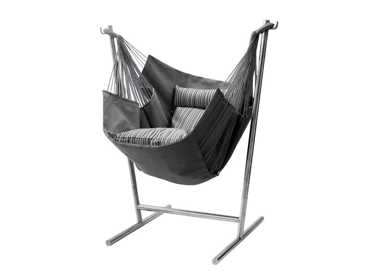 【コンフォルタ/KOMFORTA / GOODS】のKOMFORTA / コンフォルタ 自立式ハンモック(アウトドア / ストライプ) インテリア・キッズ・メンズ・レディースファッション・服の通販 founy(ファニー) 　アウトドア　Outdoor Clothing　コンパクト　Compact, Small Size　軽量　Lightweight, Ultra Light　ストライプ　Stripe, Striped Pattern　フレーム　Frame, Outline　リラックス　Relax, Relaxed Fit　送料無料　Free Shipping　ハンモックストライプ グレー、フレームシルバー|ID: prp329100004246986 ipo3291000000035327719