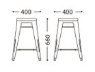 【フライミー ファクトリー/FLYMEe Factory / GOODS】のHIGH STOOL / ハイスツール e14001 「高さ66cm」寸法図|ID:prp329100004359953