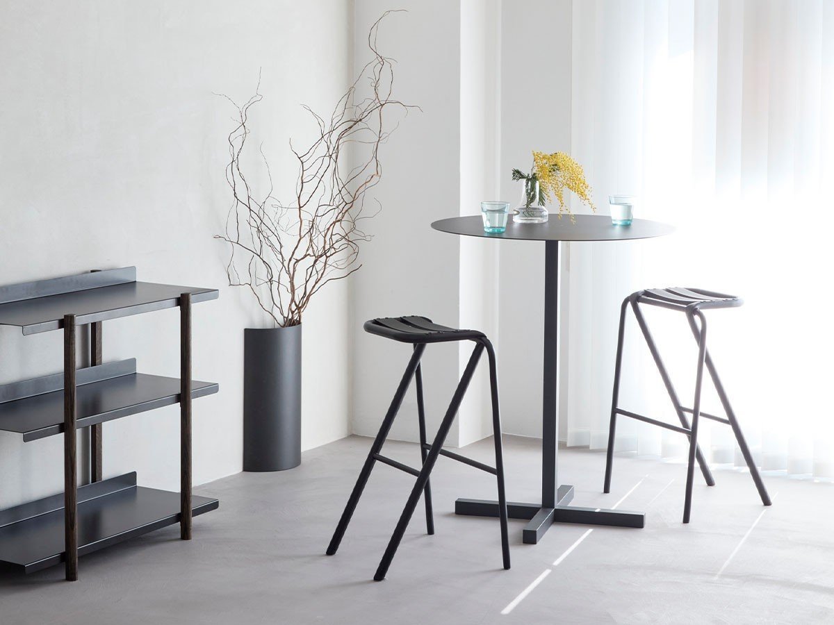 【デュエンデ/DUENDE / GOODS】のSOLID STEEL HIGH DINNER TABLE ROUND / ソリッドスチール ハイダイナーテーブル ラウンド 人気、トレンドファッション・服の通販 founy(ファニー) 　送料無料　Free Shipping　コンパクト　Compact　スリム　Slim　テーブル　Table　ラウンド　Round　ワーク　Work　ホーム・キャンプ・アウトドア・お取り寄せ　Home,Garden,Outdoor,Camping Gear　家具・インテリア　Furniture　テーブル　Table　コンソール・カウンターテーブル　Console/Counter Table　other-6|ID: prp329100004403725 ipo3291000000031460852