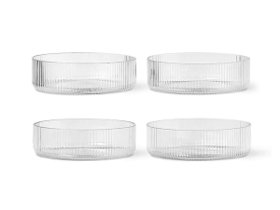 【ファームリビング/ferm LIVING / GOODS】 Ripple Serving Bowl / リップル サービングボウル 4個セット人気、トレンドファッション・服の通販 founy(ファニー) 送料無料 Free Shipping ガラス Glass テーブル Table デザート Dessert ハンド Hand フィット Fit プレート Plate 皿 Dish |ID:prp329100004403728