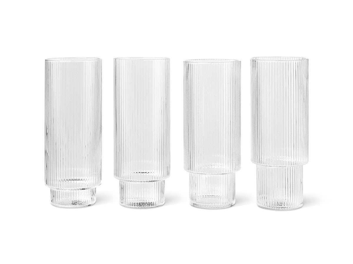 【ファームリビング/ferm LIVING / GOODS】のRipple Long Drink Glasses / リップル ロンググラス 4個セット 人気、トレンドファッション・服の通販 founy(ファニー) 　送料無料　Free Shipping　ガラス　Glass　グラス　Glass　タンブラー　Tumbler　テーブル　Table　ハンド　Hand　ロング　Long　 other-1|ID: prp329100004403731 ipo3291000000030765524