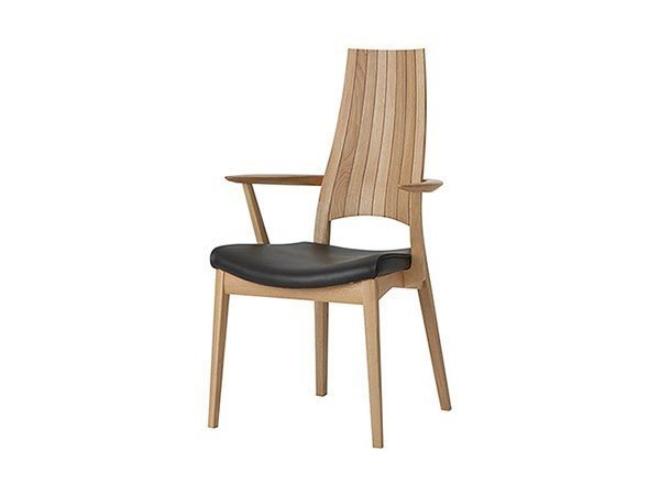 【日進木工/NISSHIN MOKKOU / GOODS】のCARVE Middle-back Armchair / カーヴ ミドルバックアームチェア インテリア・キッズ・メンズ・レディースファッション・服の通販 founy(ファニー) 　クッション　Cushion　モチーフ　Motif　送料無料　Free Shipping　ホーム・キャンプ・アウトドア・お取り寄せ　Home,Garden,Outdoor,Camping Gear　家具・インテリア　Furniture　チェア・椅子　Chair　ダイニングチェア　Dining Chair　ホーム・キャンプ・アウトドア・お取り寄せ　Home,Garden,Outdoor,Camping Gear　家具・インテリア　Furniture　チェア・椅子　Chair　アームチェア　Armchair　張地:エン 45BK ブラック(レザーL)|ID: prp329100004419028 ipo3291000000030851964