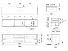 【日進木工/NISSHIN MOKKOU / GOODS】のCARVE TV Board / カーヴ テレビボード 「幅180cm」寸法図|ID:prp329100004419103