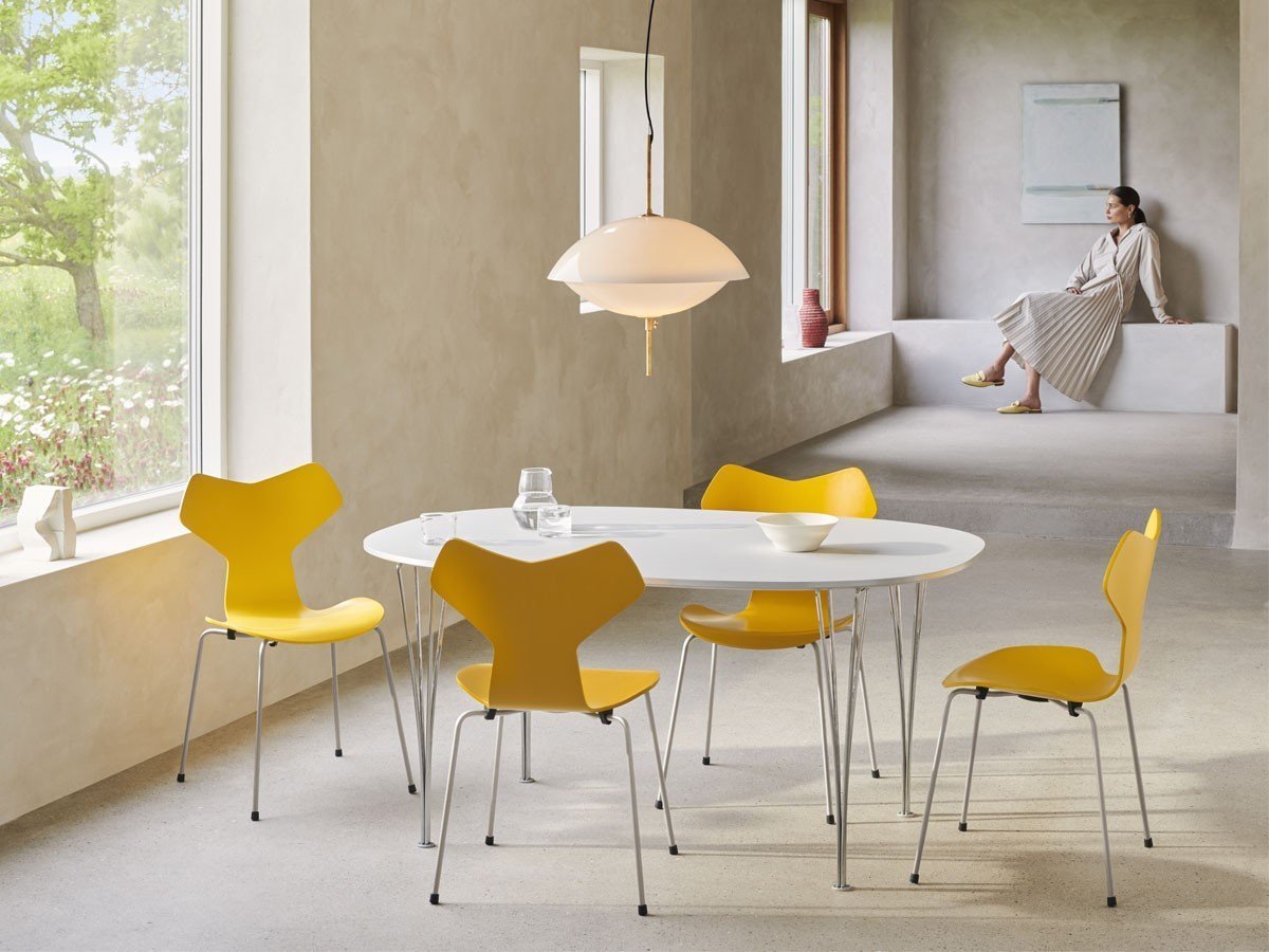 【フリッツ ハンセン/FRITZ HANSEN / GOODS】のTABLE SERIES SUPERELLIPSE / テーブルシリーズ スーパー楕円テーブル スパンレッグ B612 インテリア・キッズ・メンズ・レディースファッション・服の通販 founy(ファニー) 　テーブル　Table　フォルム　Form　ホーム・キャンプ・アウトドア・お取り寄せ　Home,Garden,Outdoor,Camping Gear　家具・インテリア　Furniture　テーブル　Table　ダイニングテーブル　Dining Table　天板:ラミネート / ホワイト、脚部:クローム仕上|ID: prp329100004425895 ipo3291000000030904002