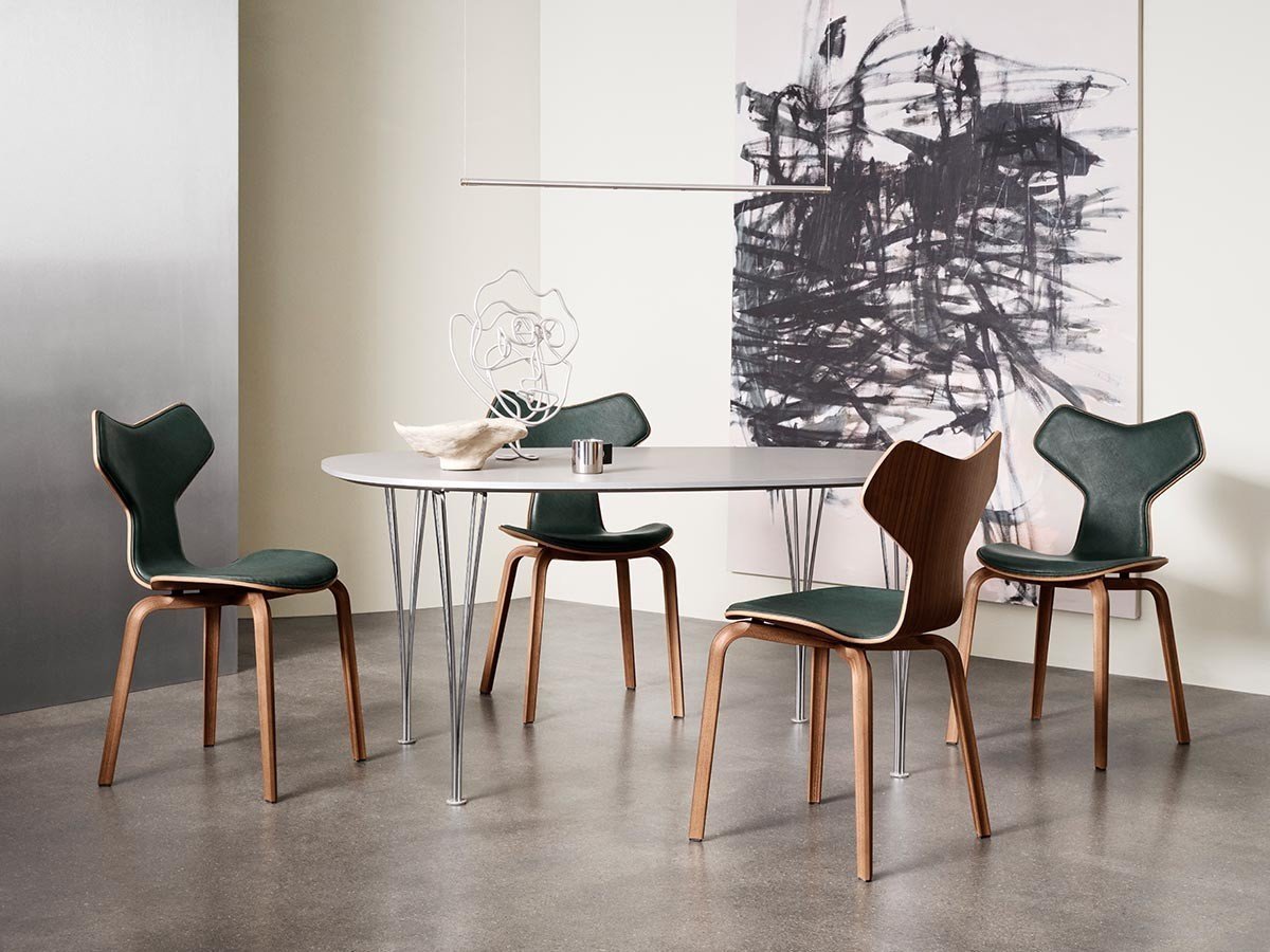 【フリッツ ハンセン/FRITZ HANSEN / GOODS】のTABLE SERIES SUPERELLIPSE / テーブルシリーズ スーパー楕円テーブル スパンレッグ B612 インテリア・キッズ・メンズ・レディースファッション・服の通販 founy(ファニー) 　テーブル　Table　フォルム　Form　ホーム・キャンプ・アウトドア・お取り寄せ　Home,Garden,Outdoor,Camping Gear　家具・インテリア　Furniture　テーブル　Table　ダイニングテーブル　Dining Table　天板:ラミネート / グレーエフェソ、脚部:クローム仕上|ID: prp329100004425895 ipo3291000000030904012