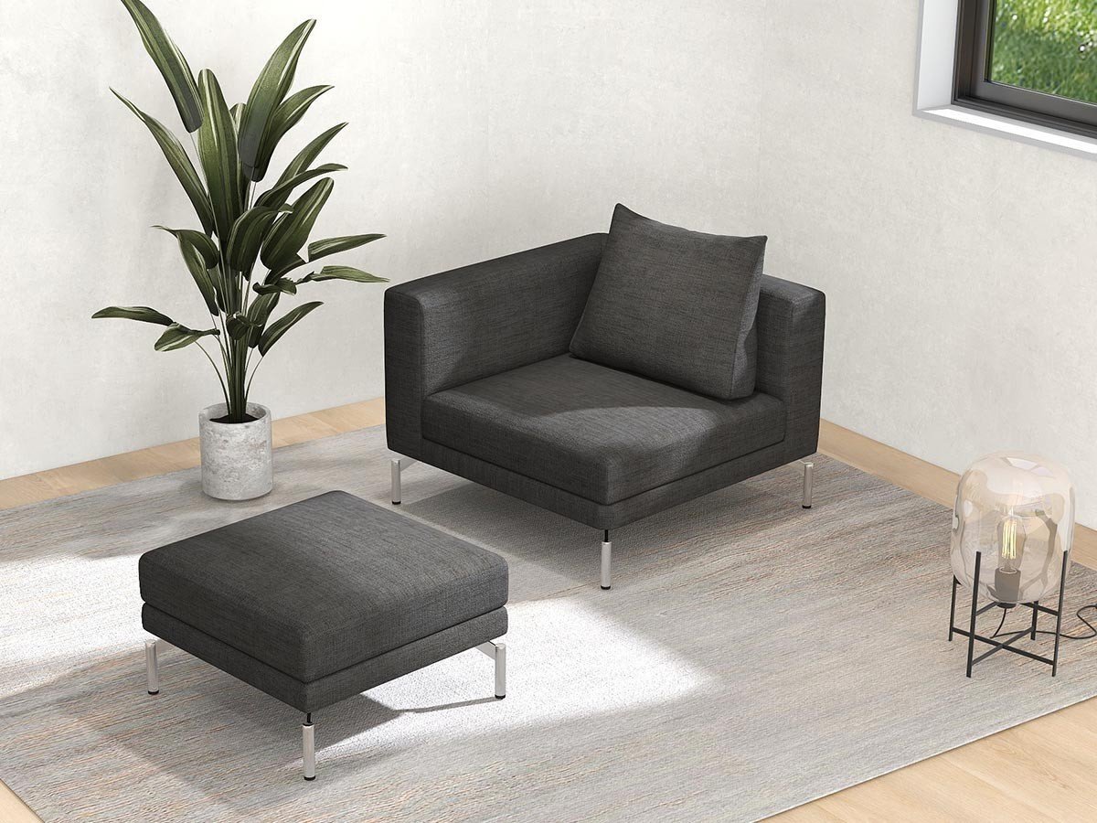 【フランネルソファ/FLANNEL SOFA / GOODS】のLENIS 1P CORNER SOFA / レニス 1人掛けコーナーソファ インテリア・キッズ・メンズ・レディースファッション・服の通販 founy(ファニー) 　クッション　Cushion　シンプル　Simple　スタンダード　Standard　パイピング　Piping　フォルム　Form　ポケット　Pocket　モダン　Modern　リラックス　Relax　ホーム・キャンプ・アウトドア・お取り寄せ　Home,Garden,Outdoor,Camping Gear　家具・インテリア　Furniture　ソファー　Sofa　張地:HUシリーズ チャコールグレー(グループ4)、脚部クロムメッキ|ID: prp329100004438013 ipo3291000000030999066
