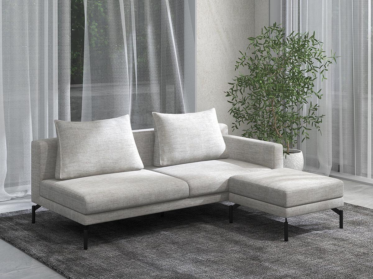 【フランネルソファ/FLANNEL SOFA / GOODS】のLENIS 3P ONE ARM SOFA / レニス 3人掛け片肘ソファ インテリア・キッズ・メンズ・レディースファッション・服の通販 founy(ファニー) 　クッション　Cushion, Throw Pillow　シンプル　Simple, Minimal　スタンダード　Standard, Basic　パイピング　Piping, Trim Design　フォルム　Silhouette, Form　ポケット　Pocket, Pocket Detail　モダン　Modern, Contemporary　リラックス　Relax, Relaxed Fit　ホーム・キャンプ・アウトドア・お取り寄せ　Home Living / Home & Lifestyle / Camping Gear / Outdoor Camping　家具・インテリア　Home Furniture & Interior. Stylish & Functional Living Spaces　ソファー　Couches & Sofas　張地:HUシリーズ ライトグレー(グループ4)、脚部ブラック焼付塗装、アーム位置:座って左アーム|ID: prp329100004438015 ipo3291000000036810227