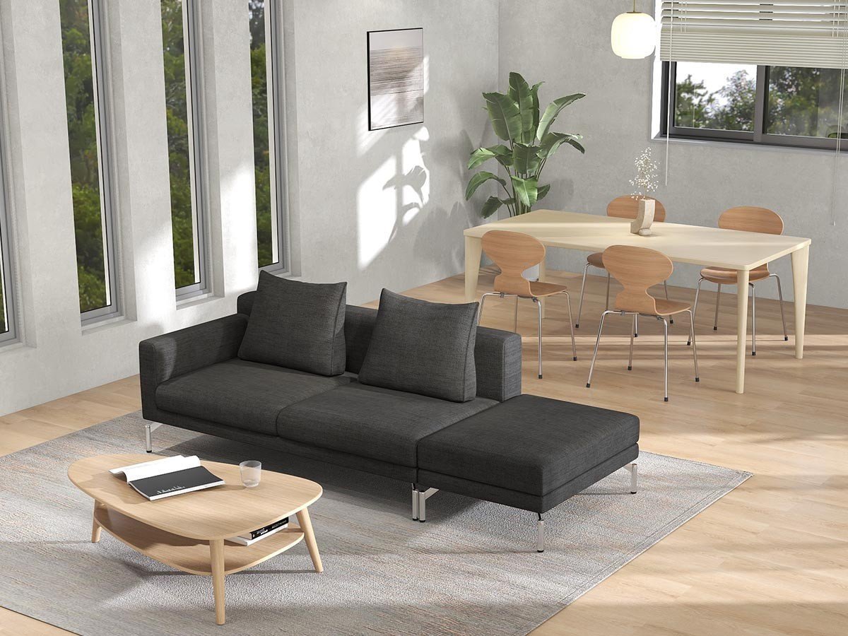 【フランネルソファ/FLANNEL SOFA / GOODS】のLENIS 3P ONE ARM SOFA / レニス 3人掛け片肘ソファ インテリア・キッズ・メンズ・レディースファッション・服の通販 founy(ファニー) 　クッション　Cushion, Throw Pillow　シンプル　Simple, Minimal　スタンダード　Standard, Basic　パイピング　Piping, Trim Design　フォルム　Silhouette, Form　ポケット　Pocket, Pocket Detail　モダン　Modern, Contemporary　リラックス　Relax, Relaxed Fit　ホーム・キャンプ・アウトドア・お取り寄せ　Home Living / Home & Lifestyle / Camping Gear / Outdoor Camping　家具・インテリア　Home Furniture & Interior. Stylish & Functional Living Spaces　ソファー　Couches & Sofas　張地:HUシリーズ チャコールグレー(グループ4)、脚部クロムメッキ、アーム位置:座って右アーム|ID: prp329100004438015 ipo3291000000036810232