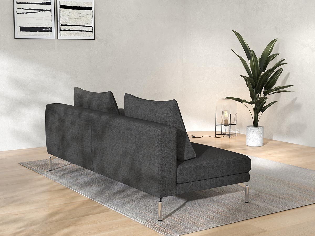 【フランネルソファ/FLANNEL SOFA / GOODS】のLENIS 3P ONE ARM SOFA / レニス 3人掛け片肘ソファ インテリア・キッズ・メンズ・レディースファッション・服の通販 founy(ファニー) 　クッション　Cushion, Throw Pillow　シンプル　Simple, Minimal　スタンダード　Standard, Basic　パイピング　Piping, Trim Design　フォルム　Silhouette, Form　ポケット　Pocket, Pocket Detail　モダン　Modern, Contemporary　リラックス　Relax, Relaxed Fit　ホーム・キャンプ・アウトドア・お取り寄せ　Home Living / Home & Lifestyle / Camping Gear / Outdoor Camping　家具・インテリア　Home Furniture & Interior. Stylish & Functional Living Spaces　ソファー　Couches & Sofas　張地:HUシリーズ チャコールグレー(グループ4)、脚部クロムメッキ、アーム位置:座って左アーム|ID: prp329100004438015 ipo3291000000036810235