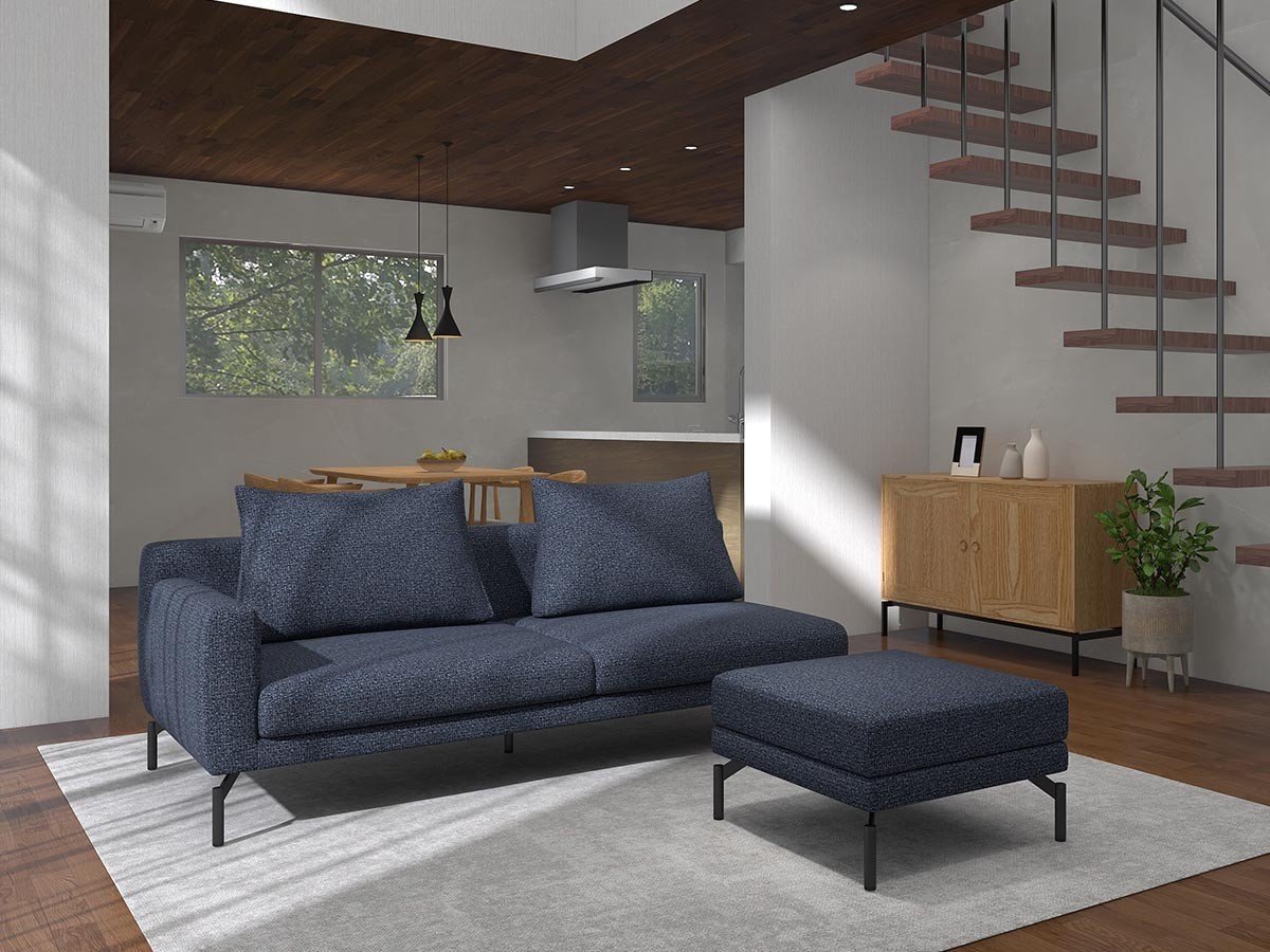 【フランネルソファ/FLANNEL SOFA / GOODS】のLENIS 3P ONE ARM SOFA / レニス 3人掛け片肘ソファ インテリア・キッズ・メンズ・レディースファッション・服の通販 founy(ファニー) 　クッション　Cushion, Throw Pillow　シンプル　Simple, Minimal　スタンダード　Standard, Basic　パイピング　Piping, Trim Design　フォルム　Silhouette, Form　ポケット　Pocket, Pocket Detail　モダン　Modern, Contemporary　リラックス　Relax, Relaxed Fit　ホーム・キャンプ・アウトドア・お取り寄せ　Home Living / Home & Lifestyle / Camping Gear / Outdoor Camping　家具・インテリア　Home Furniture & Interior. Stylish & Functional Living Spaces　ソファー　Couches & Sofas　張地:GXシリーズ ネイビー(グループ4)、脚部ブラック焼付塗装、アーム位置:座って右アーム|ID: prp329100004438015 ipo3291000000036810239