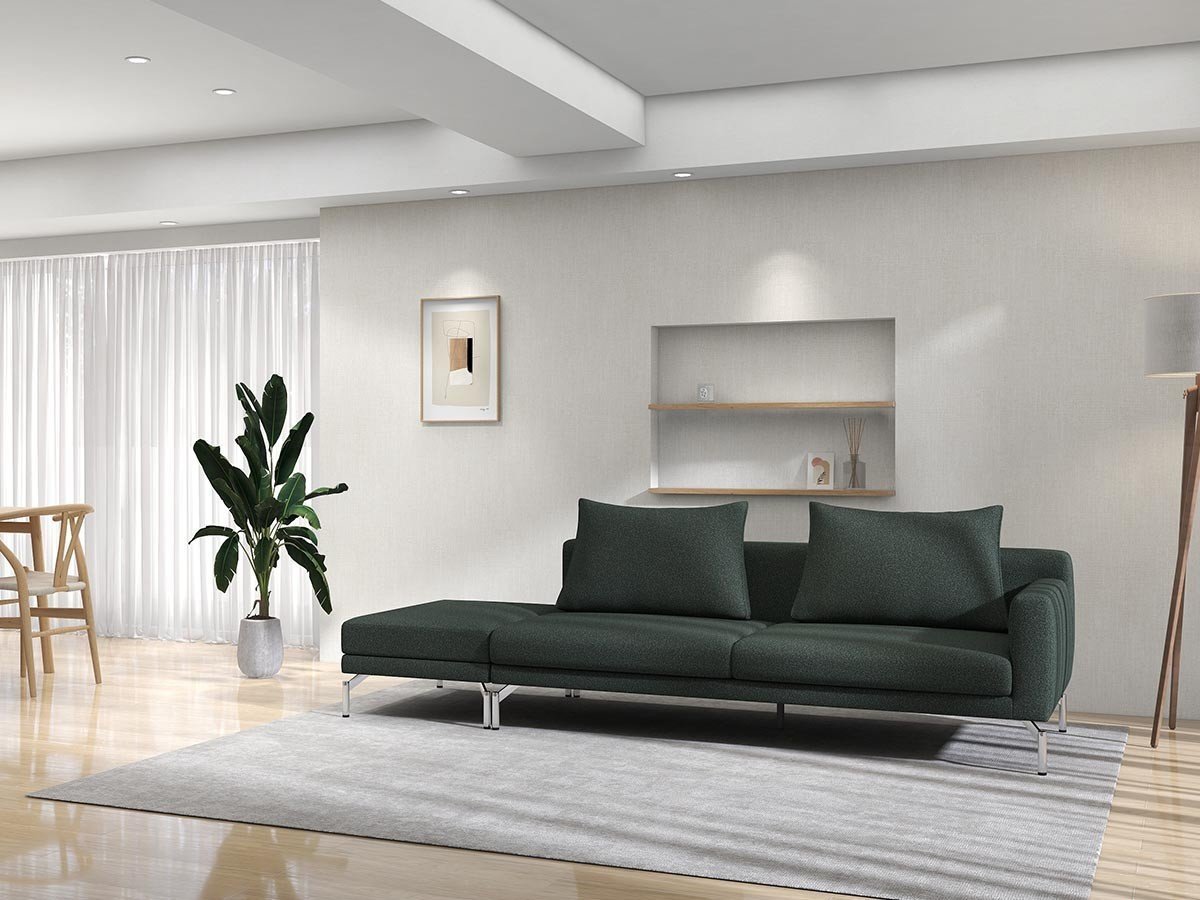 【フランネルソファ/FLANNEL SOFA / GOODS】のLENIS 3P ONE ARM SOFA / レニス 3人掛け片肘ソファ インテリア・キッズ・メンズ・レディースファッション・服の通販 founy(ファニー) 　クッション　Cushion, Throw Pillow　シンプル　Simple, Minimal　スタンダード　Standard, Basic　パイピング　Piping, Trim Design　フォルム　Silhouette, Form　ポケット　Pocket, Pocket Detail　モダン　Modern, Contemporary　リラックス　Relax, Relaxed Fit　ホーム・キャンプ・アウトドア・お取り寄せ　Home Living / Home & Lifestyle / Camping Gear / Outdoor Camping　家具・インテリア　Home Furniture & Interior. Stylish & Functional Living Spaces　ソファー　Couches & Sofas　張地:JEシリーズ ダークグリーン(グループ4)、脚部クロムメッキ、アーム位置:座って右アーム|ID: prp329100004438015 ipo3291000000036810247