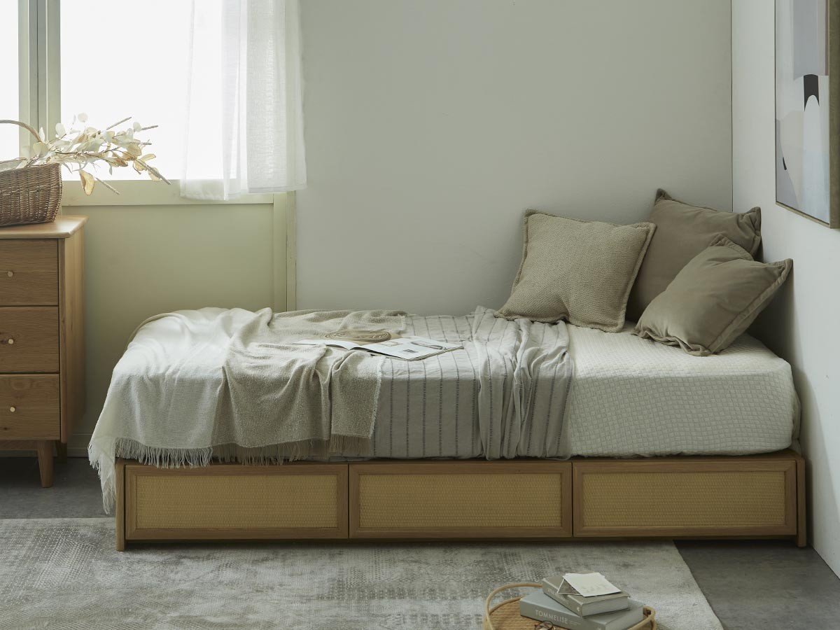 【インルーム/InRoom / GOODS】のIHANA BED / イハナ ベッドフレーム 人気、トレンドファッション・服の通販 founy(ファニー) 　おすすめ　Recommend　フレーム　Flame　ラタン　Rattan　夏　Summer　ホーム・キャンプ・アウトドア・お取り寄せ　Home,Garden,Outdoor,Camping Gear　家具・インテリア　Furniture　ベッド　Bed　シングルベッド　Single Bed　other-3|ID: prp329100004454951 ipo3291000000031457399