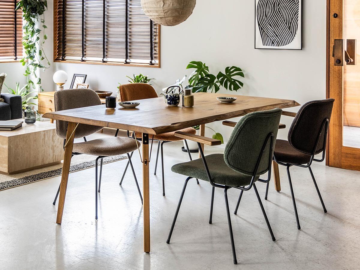 【イージーライフ/Easy Life / GOODS】のMEATH DINING TABLE / ミース ダイニングテーブル ライブエッジ天板(幅160cm)+ No.3脚(ブラス脚) インテリア・キッズ・メンズ・レディースファッション・服の通販 founy(ファニー) 　オイル　Oil　コーティング　Coating　スタッズ　Studs　テーブル　Table　ビンテージ　Vintage　ベーシック　Basic　メタリック　Metallic　ホーム・キャンプ・アウトドア・お取り寄せ　Home,Garden,Outdoor,Camping Gear　家具・インテリア　Furniture　テーブル　Table　ダイニングテーブル　Dining Table　参考イメージ|ID: prp329100004465930 ipo3291000000031340823