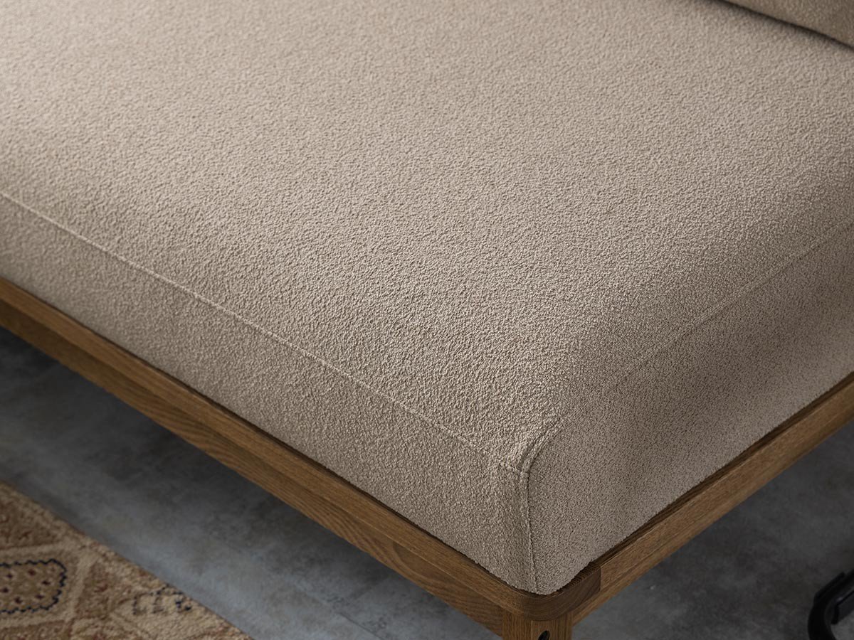 【ノラ/nora / GOODS】のMANNER SOFA / マナー ソファ 1.5人掛け インテリア・キッズ・メンズ・レディースファッション・服の通販 founy(ファニー) 　クッション　Cushion　コンパクト　Compact　スマート　Smart　フェザー　Feather　フレーム　Flame　送料無料　Free Shipping　ホーム・キャンプ・アウトドア・お取り寄せ　Home,Garden,Outdoor,Camping Gear　家具・インテリア　Furniture　ソファー　Sofa　張地:ブークレ サンドベージュ|ID: prp329100004496318 ipo3291000000031716505