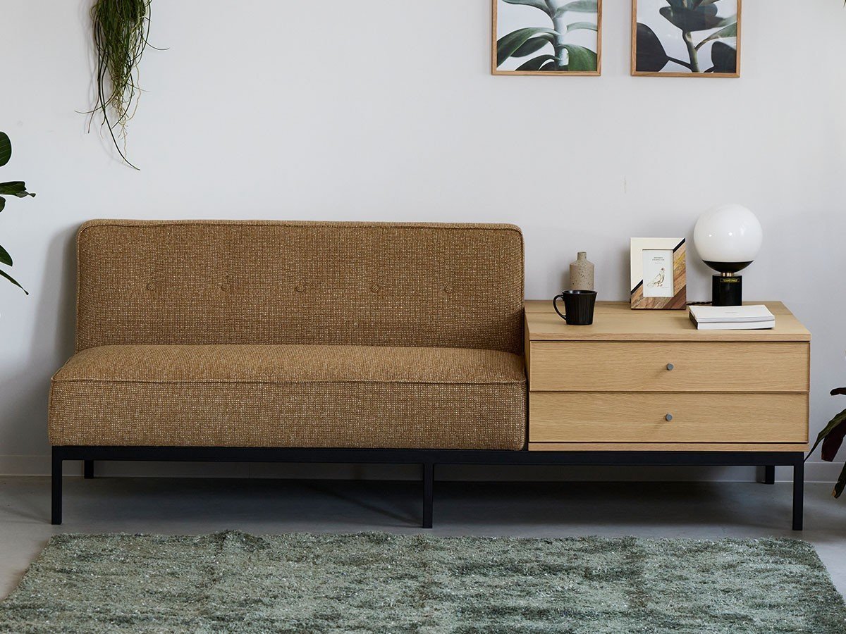 【ボンド/bond / GOODS】のUNIX Sofa / ユニックス ソファ 幅130cm + サイドチェスト 幅75cm インテリア・キッズ・メンズ・レディースファッション・服の通販 founy(ファニー) 　スリム　Slim　テーブル　Table　ホーム・キャンプ・アウトドア・お取り寄せ　Home,Garden,Outdoor,Camping Gear　家具・インテリア　Furniture　ソファー　Sofa　張地:ライトブラウン、サイドチェスト:突板仕様|ID: prp329100004506308 ipo3291000000031806844