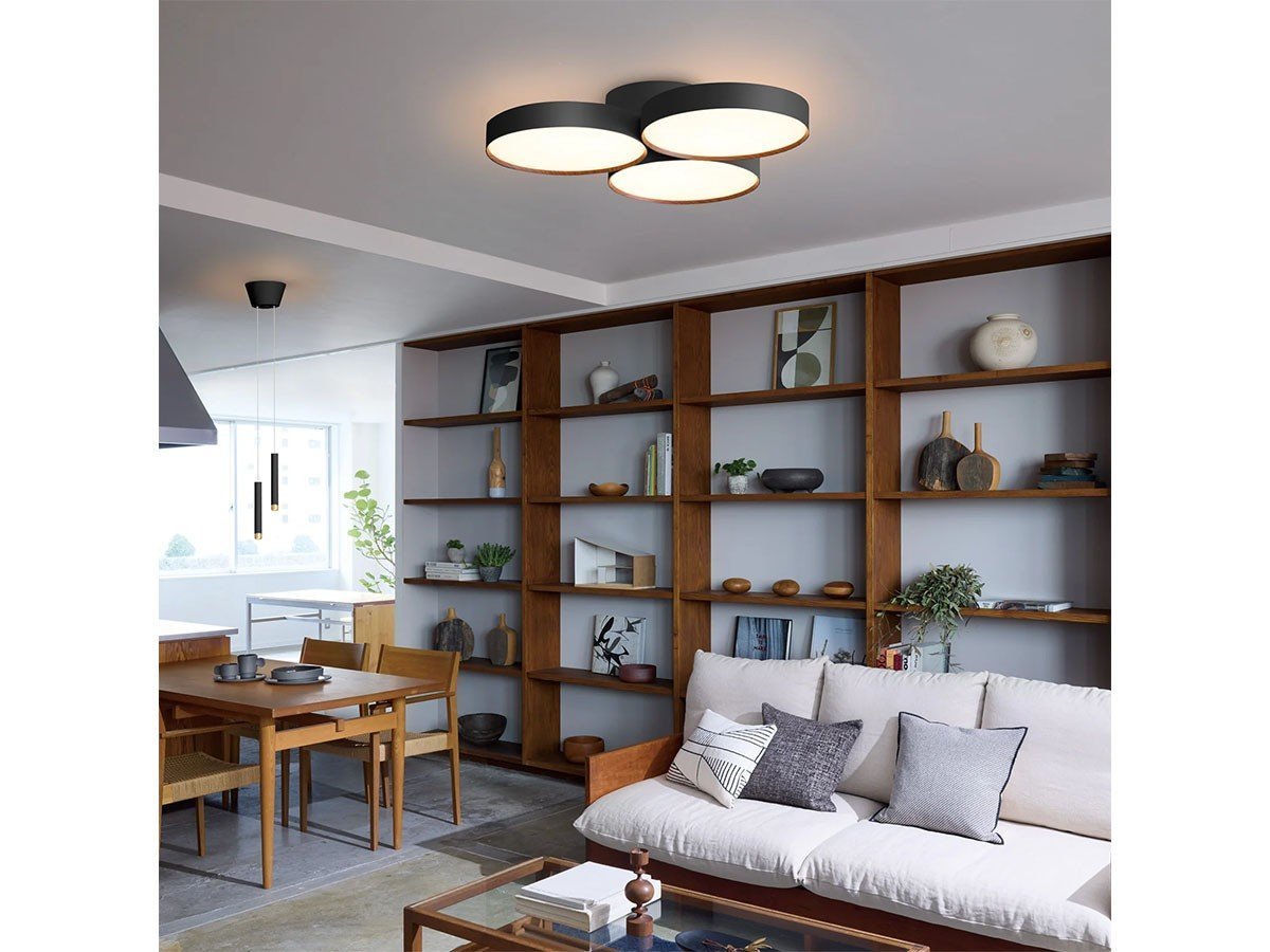 【フライミー ノワール/FLYMEe Noir / GOODS】のLED Ceiling Lamp / LED シーリングランプ #119898 インテリア・キッズ・メンズ・レディースファッション・服の通販 founy(ファニー) 　ウッド　Wood　切替　Switching　シンプル　Simple　送料無料　Free Shipping　ホーム・キャンプ・アウトドア・お取り寄せ　Home,Garden,Outdoor,Camping Gear　家具・インテリア　Furniture　ライト・照明　Lighting & Light Fixtures　シーリングライト　Ceiling Light　ブラック + ライトウッド|ID: prp329100004559245 ipo3291000000032234011