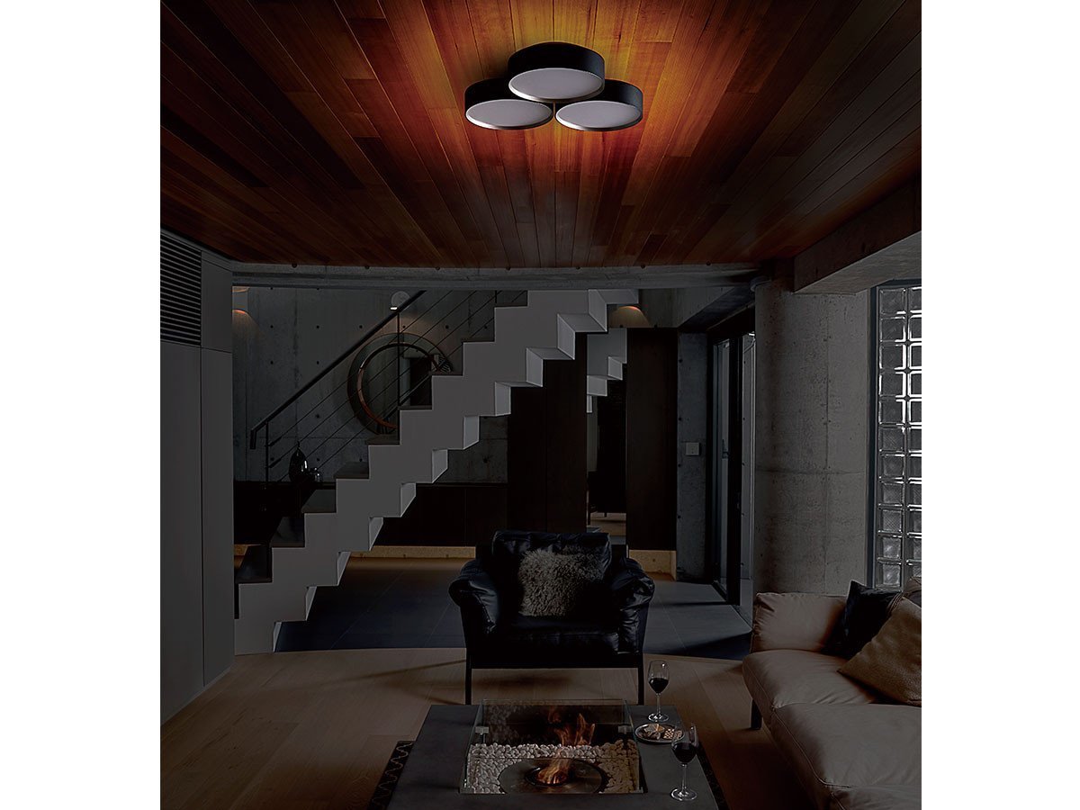 【フライミー ノワール/FLYMEe Noir / GOODS】のLED Ceiling Lamp / LED シーリングランプ #119898 インテリア・キッズ・メンズ・レディースファッション・服の通販 founy(ファニー) 　ウッド　Wood　切替　Switching　シンプル　Simple　送料無料　Free Shipping　ホーム・キャンプ・アウトドア・お取り寄せ　Home,Garden,Outdoor,Camping Gear　家具・インテリア　Furniture　ライト・照明　Lighting & Light Fixtures　シーリングライト　Ceiling Light　アッパーライト点灯時参考イメージ|ID: prp329100004559245 ipo3291000000032234014