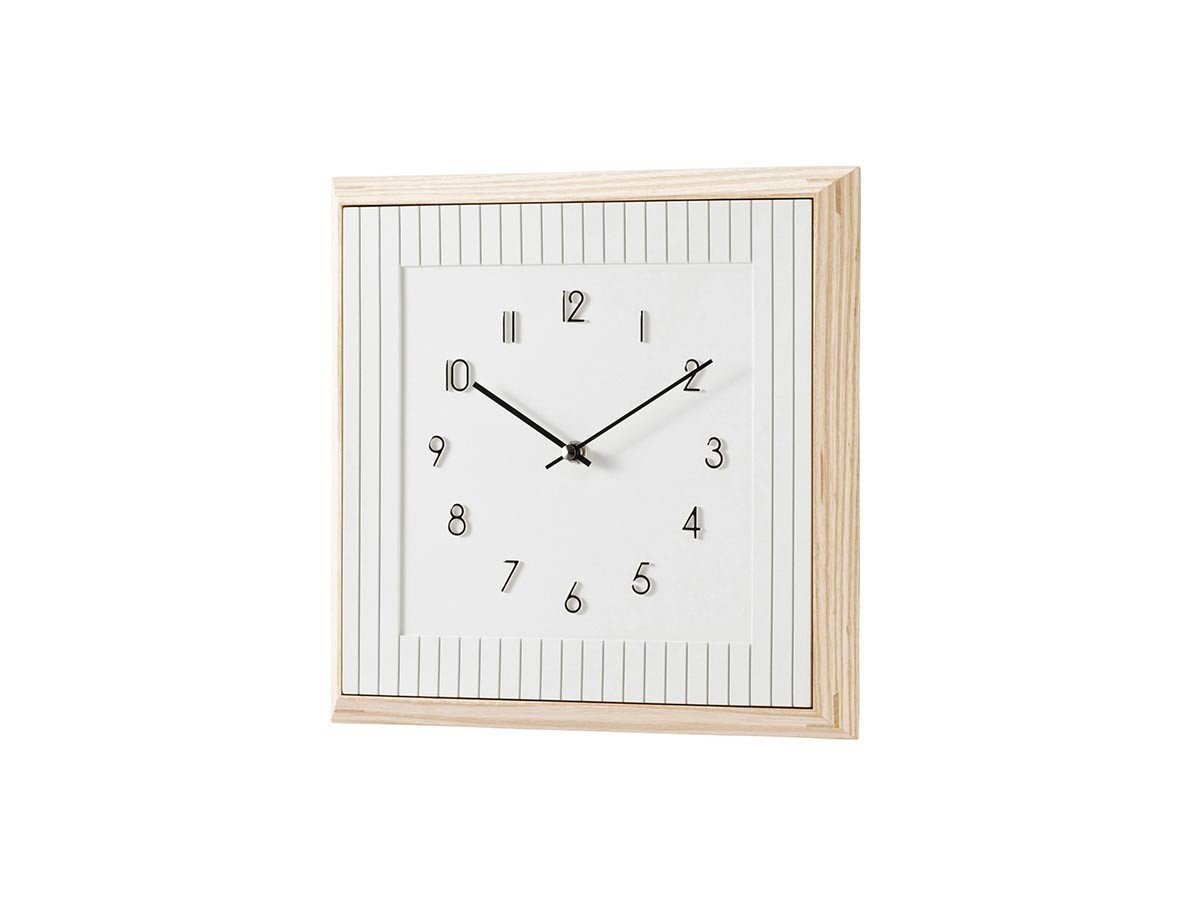 【フライミー ヴェール/FLYMEe vert / GOODS】のWall Clock / ウォールクロック #120017 インテリア・キッズ・メンズ・レディースファッション・服の通販 founy(ファニー) 　送料無料　Free Shipping　ウッド　Wooden Design　シンプル　Simple, Minimal　スクエア　Square, Square Shape　ストライプ　Stripe, Striped Pattern　フレーム　Frame, Outline　モチーフ　Motif, Design Theme　時計　Watch, Wristwatch　ホーム・キャンプ・アウトドア・お取り寄せ　Home Living / Home & Lifestyle / Camping Gear / Outdoor Camping　家具・インテリア　Home Furniture & Interior. Stylish & Functional Living Spaces　その他 インテリア雑貨、家具　Home Decor & Furniture Extras　-|ID: prp329100004563785 ipo3291000000032273984
