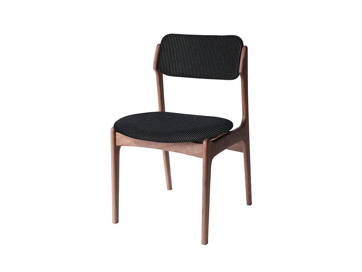 【アデペシュ/a.depeche / GOODS】のde:make chair / ディ・メイク チェア インテリア・キッズ・メンズ・レディースファッション・服の通販 founy(ファニー) 　オイル　Oil　ストライプ　Stripe　フレーム　Flame　ホーム・キャンプ・アウトドア・お取り寄せ　Home,Garden,Outdoor,Camping Gear　家具・インテリア　Furniture　チェア・椅子　Chair　ダイニングチェア　Dining Chair　フレームウォルナット、張地:ブラック|ID: prp329100004580423 ipo3291000000032453394