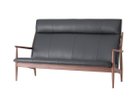 【日進木工/NISSHIN MOKKOU / GOODS】のGROW High-back Sofa / グロウ ハイバックソファ 張地:エン 45BK ブラック(レザーL)、フレーム:ブラックウォールナット WN(ウレタン塗装)|ID:prp329100004599489