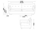【ノーウェアライクホーム/NOWHERE LIKE HOME / GOODS】のJANN Sofa / ジャン ソファ 「3人掛け」寸法図|ID: prp329100004630964 ipo3291000000033315379