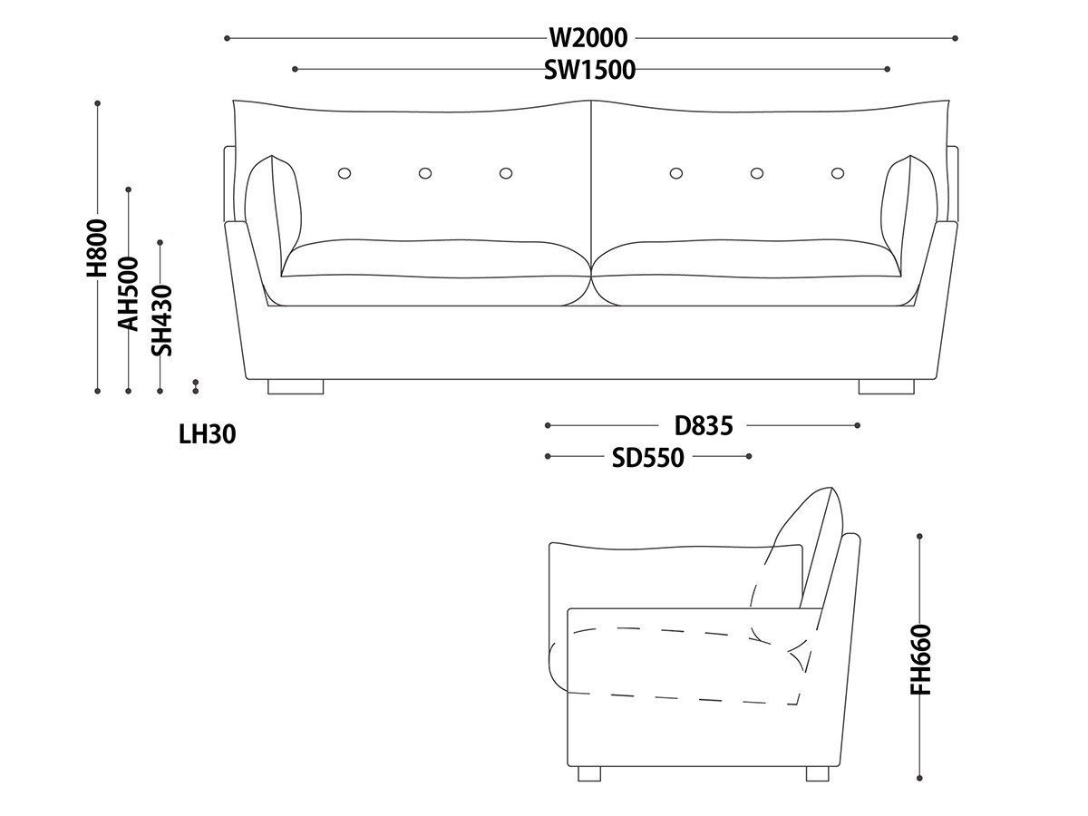 【ノーウェアライクホーム/NOWHERE LIKE HOME / GOODS】のJANN Sofa / ジャン ソファ インテリア・キッズ・メンズ・レディースファッション・服の通販 founy(ファニー) 　クッション　Cushion, Throw Pillow　ファブリック　Fabric, Textile　フェザー　Feather, Feather Detail　リネン　Linen, Linen Fabric　リラックス　Relax, Relaxed Fit　ルーズ　Loose, Oversized　ホーム・キャンプ・アウトドア・お取り寄せ　Home Living / Home & Lifestyle / Camping Gear / Outdoor Camping　家具・インテリア　Home Furniture & Interior. Stylish & Functional Living Spaces　ソファー　Couches & Sofas　「3人掛け」寸法図|ID: prp329100004630964 ipo3291000000033315379