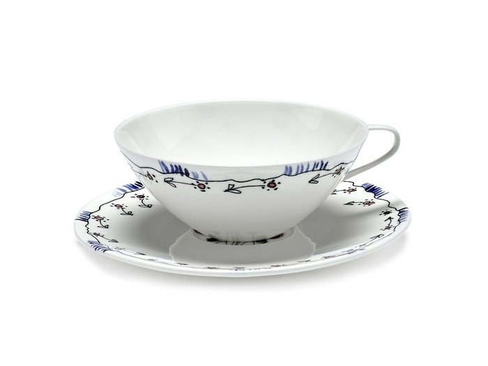 【セラックス/SERAX / GOODS】のMIDNIGHT FLOWERS by MARNI Tea Cup with Saucer Anemone Milk / ミッドナイトフラワーズ バイ マルニ ティーカップ / ソーサー アネモネミルク インテリア・キッズ・メンズ・レディースファッション・服の通販 founy(ファニー) https://founy.com/ 送料無料 Free Shipping イタリア Italy オレンジ Orange テーブル Table, Dining Table フォルム Silhouette, Form ラベンダー Lavender 手描き Hand-Drawn, Illustrated |ID: prp329100004660670 ipo3291000000033727591