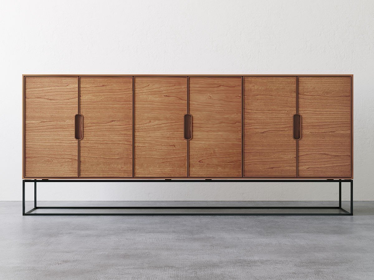 【松井木工/MATSUI MOKKO / GOODS】のLAF Cabinet 6doors / ラフ キャビネット 6ドア 幅200cm(木面 / 鉄脚) 人気、トレンドファッション・服の通販 founy(ファニー) 　スリム　Slim, Slim Fit　チェリー　Cherry, Cherry Pattern　フレーム　Frame, Outline　ホーム・キャンプ・アウトドア・お取り寄せ　Home Living / Home & Lifestyle / Camping Gear / Outdoor Camping　家具・インテリア　Home Furniture & Interior. Stylish & Functional Living Spaces　収納家具・キャビネット　Storage Furniture　収納キャビネット・扉付き棚　Cabinet / Storage Cabinet　ホーム・キャンプ・アウトドア・お取り寄せ　Home Living / Home & Lifestyle / Camping Gear / Outdoor Camping　家具・インテリア　Home Furniture & Interior. Stylish & Functional Living Spaces　収納家具・キャビネット　Storage Furniture　サイドボード・リビング収納　Cabinet / Storage Cabinet　 other-1|ID: prp329100004671511 ipo3291000000033770294