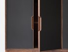 【松井木工/MATSUI MOKKO / GOODS】のLAF Cabinet 4doors / ラフ キャビネット 4ドア 幅160cm(再生レザー面 / 木脚) ウッド:ウォールナット、再生レザー:ブラック|ID:prp329100004671516