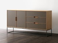 【松井木工/MATSUI MOKKO / GOODS】のLAF Cabinet 2doors + 3drawers / ラフ リビングキャビネット 2ドア + 3ドロワー 幅160cm(再生レザー面 / 鉄脚) 人気、トレンドファッション・服の通販 founy(ファニー) スリム Slim, Slim Fit チェリー Cherry, Cherry Pattern フレーム Frame, Outline モダン Modern, Contemporary ラグジュアリー Luxury, Elegant リアル Real, Realistic ホーム・キャンプ・アウトドア・お取り寄せ Home Living / Home & Lifestyle / Camping Gear / Outdoor Camping 家具・インテリア Home Furniture & Interior. Stylish & Functional Living Spaces 収納家具・キャビネット Storage Furniture 収納キャビネット・扉付き棚 Cabinet / Storage Cabinet ホーム・キャンプ・アウトドア・お取り寄せ Home Living / Home & Lifestyle / Camping Gear / Outdoor Camping 家具・インテリア Home Furniture & Interior. Stylish & Functional Living Spaces 収納家具・キャビネット Storage Furniture サイドボード・リビング収納 Cabinet / Storage Cabinet |ID:prp329100004671517