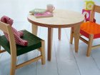 【バオバブ ランド/BAOBAB LAND / GOODS】のKids-Table Round / キッズテーブル ラウンド KG / KR-450Φ～600Φ 合板にカラープリント紙をはさみプレスして仕上げることで、天板と脚の側面にボーダー模様が現れます。|ID: prp329100004767407 ipo3291000000034525861