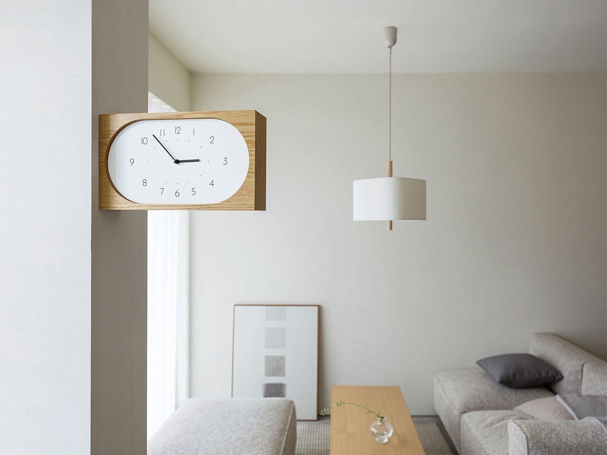 【フライミー ヴェール/FLYMEe vert / GOODS】のWall Clock / ウォールクロック #121608 インテリア・キッズ・メンズ・レディースファッション・服の通販 founy(ファニー) 　送料無料　Free Shipping　ウッド　Wooden Design　スクエア　Square, Square Shape　ドット　Polka Dot, Dot Pattern　フレーム　Frame, Outline　ボックス　Boxy, Box Shape　時計　Watch, Wristwatch　ホーム・キャンプ・アウトドア・お取り寄せ　Home Living / Home & Lifestyle / Camping Gear / Outdoor Camping　家具・インテリア　Home Furniture & Interior. Stylish & Functional Living Spaces　その他 インテリア雑貨、家具　Home Decor & Furniture Extras　両面に文字盤がついているため前後どちらからでも時間の確認ができます。|ID: prp329100004770396 ipo3291000000034556419