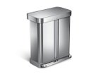 【シンプルヒューマン/SIMPLEHUMAN / GOODS】のDual Compartment Rectangular Step Can / レクタンギュラー ステップカン 58L リサイクラー ツヤ消しステンレス|ID: prp329100004849372 ipo3291000000035477070