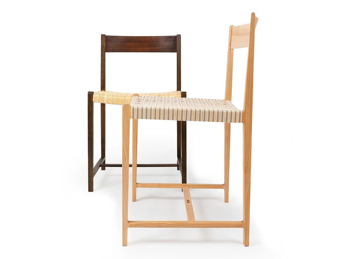 【ロックストーン/ROCKSTONE / GOODS】のSAKUYA side chair / サクヤ サイドチェア 真田紐 インテリア・キッズ・メンズ・レディースファッション・服の通販 founy(ファニー) 　軽量　Lightweight, Ultra Light　フレーム　Frame, Outline　送料無料　Free Shipping　エレガント 上品　Elegant　ホーム・キャンプ・アウトドア・お取り寄せ　Home Living / Home & Lifestyle / Camping Gear / Outdoor Camping　家具・インテリア　Home Furniture & Interior. Stylish & Functional Living Spaces　チェア・椅子　Seating & Chairs　ダイニングチェア・木製チェア　Dining Chairs　手前:本商品、奥:座面の素材が異なる「ラタン PM225R」|ID: prp329100004862583 ipo3291000000036114735