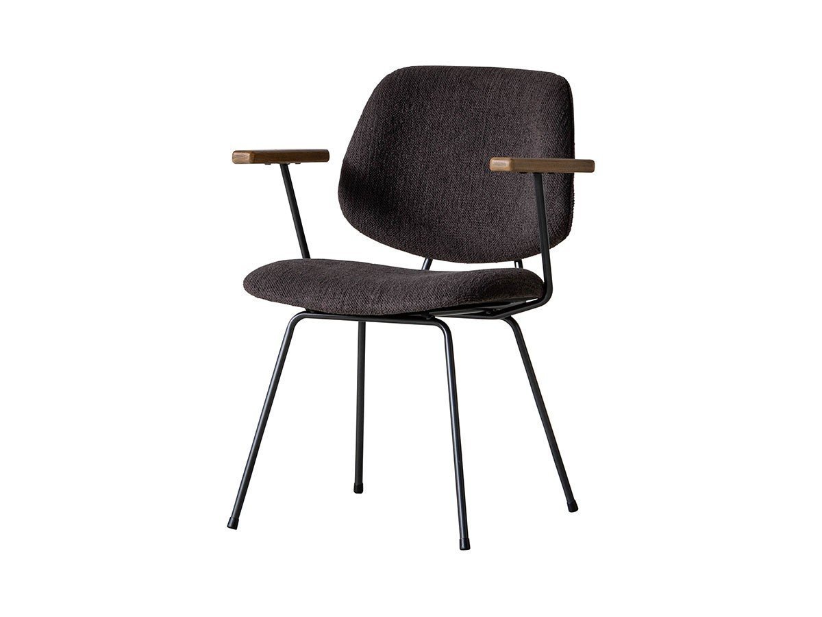 【ノットアンティークス/knot antiques / CRASH GATE / GOODS】のABOCK CHAIR / アボック チェア 肘付(ブークレ / ブラックフレーム) インテリア・キッズ・メンズ・レディースファッション・服の通販 founy(ファニー) 　パイピング　Piping, Trim Design　フレーム　Frame, Outline　ホーム・キャンプ・アウトドア・お取り寄せ　Home Living / Home & Lifestyle / Camping Gear / Outdoor Camping　家具・インテリア　Home Furniture & Interior. Stylish & Functional Living Spaces　チェア・椅子　Seating & Chairs　ダイニングチェア・木製チェア　Dining Chairs　張地:チャコールブラウン|ID: prp329100004880151 ipo3291000000036419873