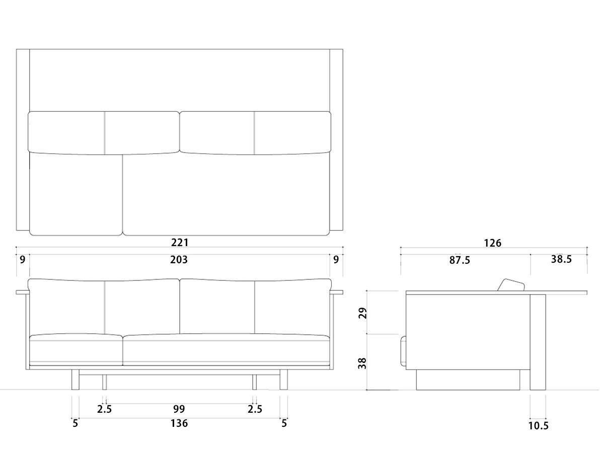 【ヒラシマ/HIRASHIMA / GOODS】のCARAMELLA C Counter Sofa / カラメッラ C カウンターソファ インテリア・キッズ・メンズ・レディースファッション・服の通販 founy(ファニー) クッション Cushion, Throw Pillow スプリング Spring, Spring Collection なめらか Smooth, Silky Texture フレーム Frame, Outline ホーム・キャンプ・アウトドア・お取り寄せ Home Living / Home & Lifestyle / Camping Gear / Outdoor Camping 家具・インテリア Home Furniture & Interior. Stylish & Functional Living Spaces ソファー Couches & Sofas カウチソファ・シェーズロング Chaise Lounge Sofas 「幅221cm(ソファ単品)」寸法図|ID: prp329100004880338 ipo3291000000036424118
