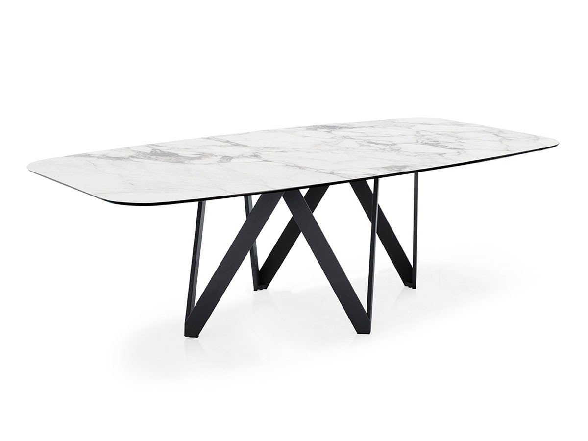 【カリガリス/Calligaris / GOODS】のCARTESIO / カルテジオ セラミック天板 CS/4092-FB 200 インテリア・キッズ・メンズ・レディースファッション・服の通販 founy(ファニー) 　おすすめ　Recommended / Our Picks　エレガント 上品　Elegant　テーブル　Table, Dining Table　マーブル　Marble, Marble Pattern　メタル　Metal, Metal Parts　モダン　Modern, Contemporary　ホーム・キャンプ・アウトドア・お取り寄せ　Home Living / Home & Lifestyle / Camping Gear / Outdoor Camping　家具・インテリア　Home Furniture & Interior. Stylish & Functional Living Spaces　テーブル　Dining, Coffee & Side Tables　ダイニングテーブル・食卓テーブル　Dining Tables　脚部P15 マットブラック|ID: prp329100004880540 ipo3291000000036426846