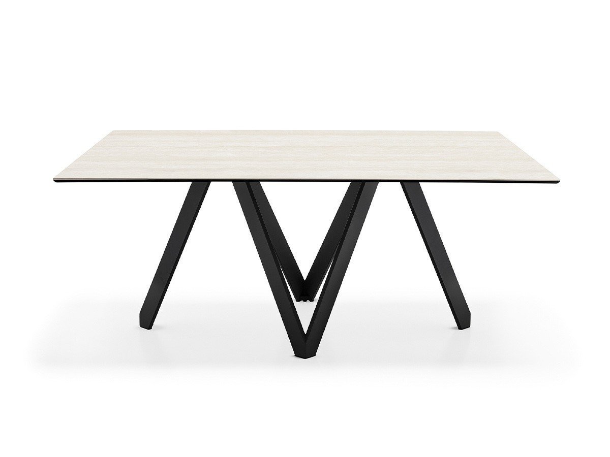 【カリガリス/Calligaris / GOODS】のCARTESIO / カルテジオ セラミック天板 CS/4092-FR 180J インテリア・キッズ・メンズ・レディースファッション・服の通販 founy(ファニー) 　おすすめ　Recommended / Our Picks　テーブル　Table, Dining Table　マーブル　Marble, Marble Pattern　メタル　Metal, Metal Parts　モダン　Modern, Contemporary　ホーム・キャンプ・アウトドア・お取り寄せ　Home Living / Home & Lifestyle / Camping Gear / Outdoor Camping　家具・インテリア　Home Furniture & Interior. Stylish & Functional Living Spaces　テーブル　Dining, Coffee & Side Tables　ダイニングテーブル・食卓テーブル　Dining Tables　天板P32C ホワイトトラベルチーノ、脚部P15 マットブラック|ID: prp329100004880544 ipo3291000000036426893